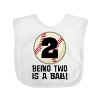 Inktastic 2nd Birthday Baseball 2 Year Old Boy Boys or Girls Baby Bib