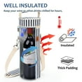 thumbnail image 2 of Single Wine Cooler Bags - Insulated & Padded Portable Wine Tote Carrier for Travel, BYOB Restaurant, Wine Tasting, Party, Great Christmas Gift for Wine Lover, Blue Stripe, 2 of 7