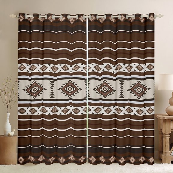 Castle Fairy Hippie Aztec Black Out Curtains,Tribal Style Curtains Pack of 2 (42x63 Each),Southwestern Theme Bedroom Curtains,Lightweight Bohemian Room Decor