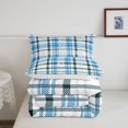thumbnail image 5 of Manfei Modern Checkered King Size Comforter Sets,Geometric Check Comforters King Size,Blue White,Reversible,3pcs,1 Comforter and 2 Pillowcases,3pcs,1 Comforter and 2 Pillowcases, 5 of 7