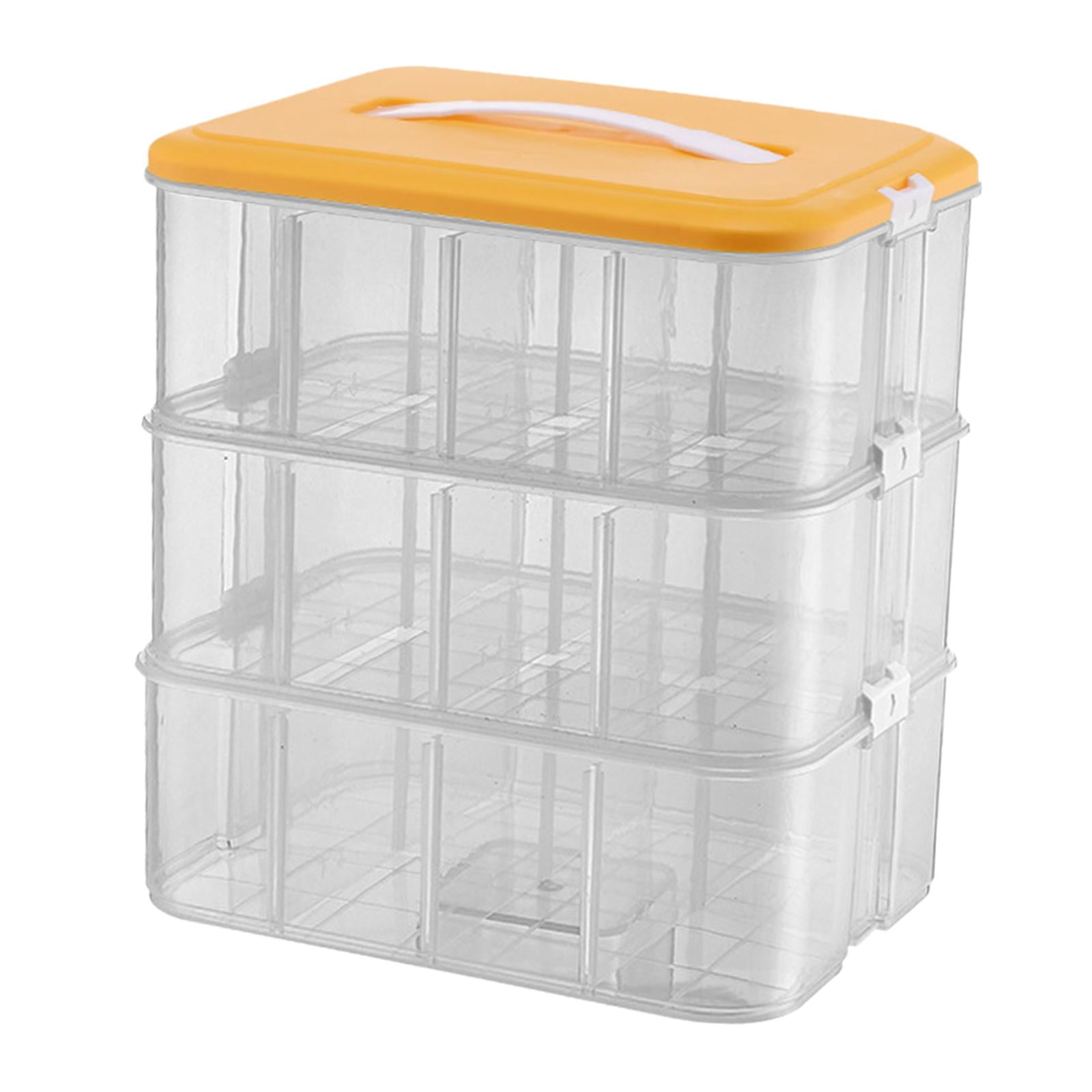Fiocias Portable Building Blocks Storage Gaming Building Blocks Container Case for Craft three floors