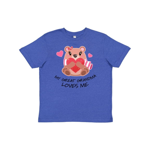 Inktastic My Great Grandma Loves me- bear and hearts Youth T-Shirt