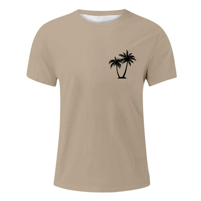 T-shirt pour Homme Mode Été Plage Noix de Coco Petit Imprimé Confortable Respirant Manches Courtes Haut