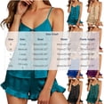thumbnail image 3 of Zedker 2 Pcs Satin Pajama for Women Short Sleeve Pj Short Sets Lounge Set | Bow Front Tie Up Loungewear Soft Sleepwear Bridal Getting Outfit Top Shorts for Daliy, Casual Nightwear Blue XL, 3 of 9