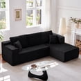 thumbnail image 3 of Zoopower 106" Cloud Sectional Couch, L-Shape Convertible Modular Sectional Sofa, Corduroy Boneless Couch for Living Room, Black, 3 of 12