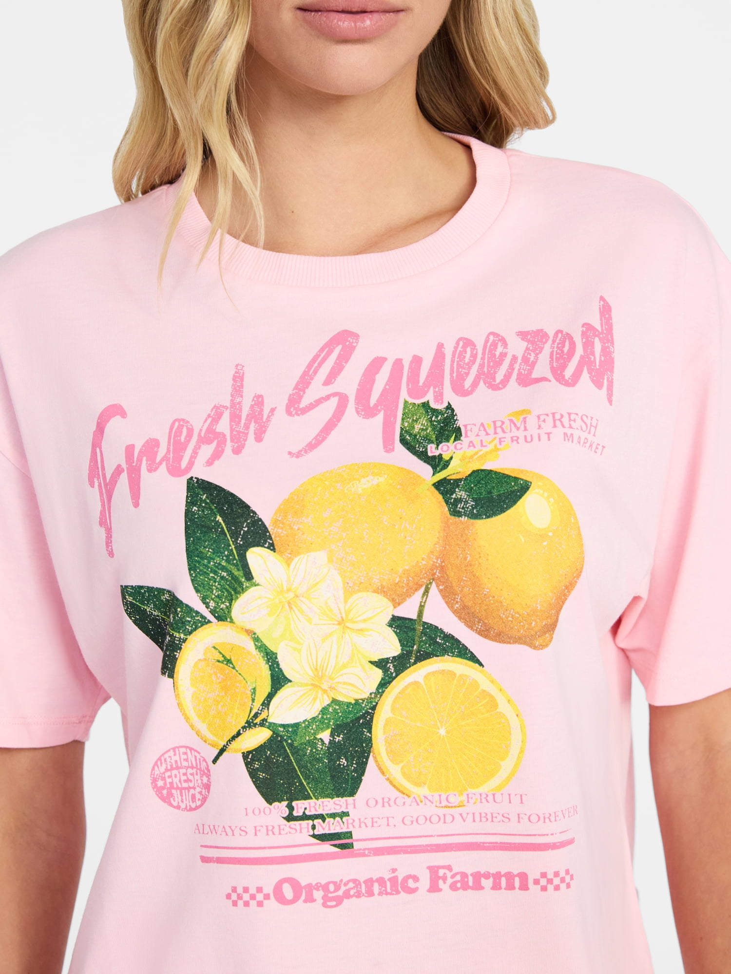 No Boundaries Boxy Cropped Graphic Tee, Women's XXS-XXL