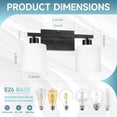 thumbnail image 4 of SILAMPDI 2-Light Anti-Rust Matte Black Dimmable Vanity Light with Milky White Glass Shades, 4 of 6