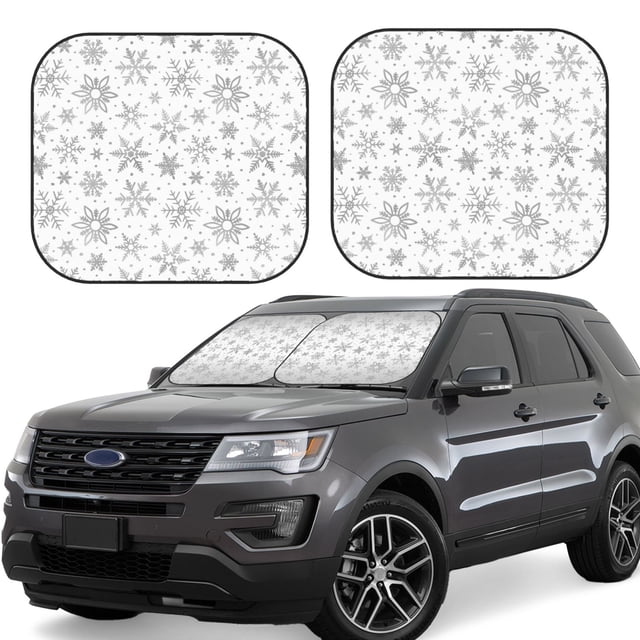 Vsdgher Snowflake Minimalist Print Car Windshield Sun Shade, Reflective Sunshade Window Sunshade Sun Visor Protector Fit for Cars,Trucks,SUVs-Large