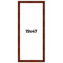19x47 Walnut Brown Veneer Real Wood Picture Frame Width 1.75 inches | Interior Frame Depth 0.5
