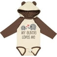 thumbnail image 3 of Inktastic My Auntie Loves Me Boys or Girls Long Sleeve Baby Bodysuit, 3 of 5