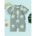thumbnail image 2 of Bslissey Toddler Baby Boys One Piece Swimsuit Cute Turtle Print Short Sleeve Jumpsuit Swimwear Infant Casual 1/2 Zipper Bathing Suit 0-4T Kids Summer Beach Wear, 2 of 9