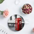 thumbnail image 4 of FMSHPON London Street Red Telephone Booth Set of 6 Round Coaster for Drinks, Absorbent Ceramic Stone Coasters Cup Mat with Cork Base for Home Kitchen Room Coffee Table Bar Decor, 4 of 6