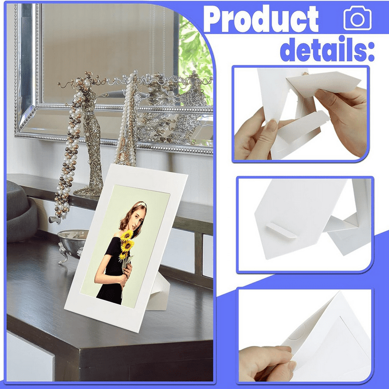 30 Pack Paper Picture Frames for 4 x 6Inch Photos, Standing White Cardboard  Photo Frames with Easel DIY Crafts Frame 