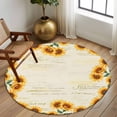 thumbnail image 3 of Round Area Rug 6 Ft, Yellow Sunflowers Washable Non-Slip Circle Carpet for Living Room/Bedroom, Farmhouse Rustic Botanical Floral Plants Low-Profile Indoor Mats Collection Rugs for Residential, 3 of 7