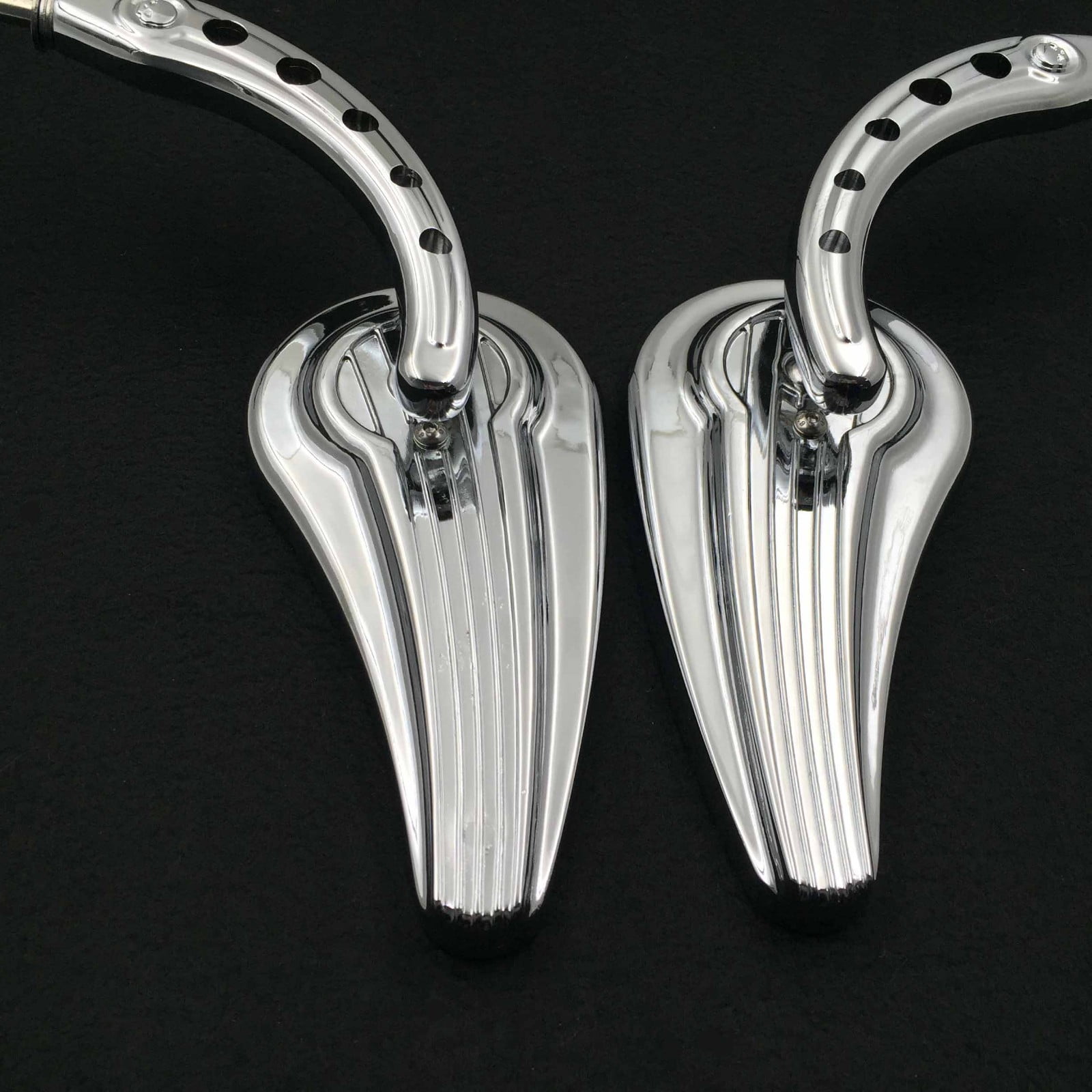 HTT-MOTOR Motorcycle Chrome Raindrop Side Mirrors For 1984 and up ...