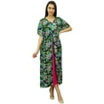 thumbnail image 3 of Bimba Exclusive Rayon Maxi Kaftan Chic Coverup Dress Drawstring Waist Night Wear, 3 of 8
