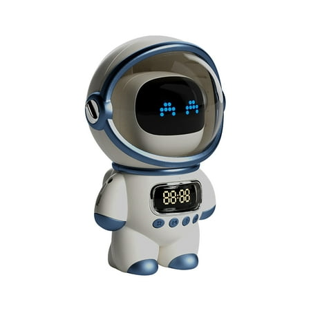 Smart Voice Robot Bluetooth Speaker, White Color with LED Display, for Home Entertainment, Kids' Bedroom, Office Desk - Portable Audio Device with Voice Control, Bluetooth Connectivity, Compact Desig
