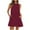 Wine, variant on Summer Plus Size Beach Dresses for Womens 2025 Fashion Comfort Sexy Solid Color Pocket Backless Sleeveless Round-Neck Dress