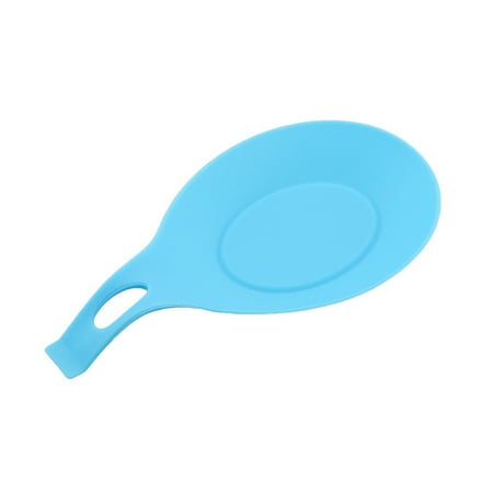 

Silicone Soup Spoon Mat Heat Insulation Scoop Pad Waterproof Non-slip Kitchen Tableware Cushion Blue