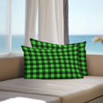 thumbnail image 3 of Black Green Plaid Outdoor Pillow Covers 20x12 Inch Lumbar Pillow Covers Set of 2 Waterproof Decorative Throw Pillow Cases Modern Buffalo Checked Gingham Art Cushion Covers for Patio Furniture Garden, 3 of 8