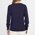 thumbnail image 5 of WTOBBY Women's Casual V-Neck Sweater Base Layer, Knitted Long Sleeve Solid Color Top for Layering and Everyday Outfits, Comfortable and Versatile,Navy XL, 5 of 6