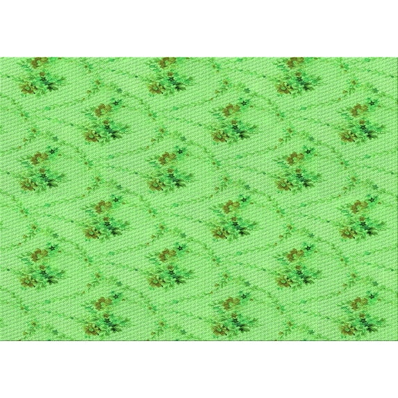 Ahgly Company Machine Washable Indoor Rectangle Transitional Emerald Green Area Rugs, 2' x 5'