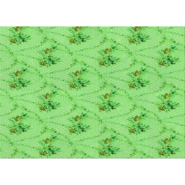 Ahgly Company Machine Washable Indoor Rectangle Transitional Emerald Green Area Rugs, 6' x 9'