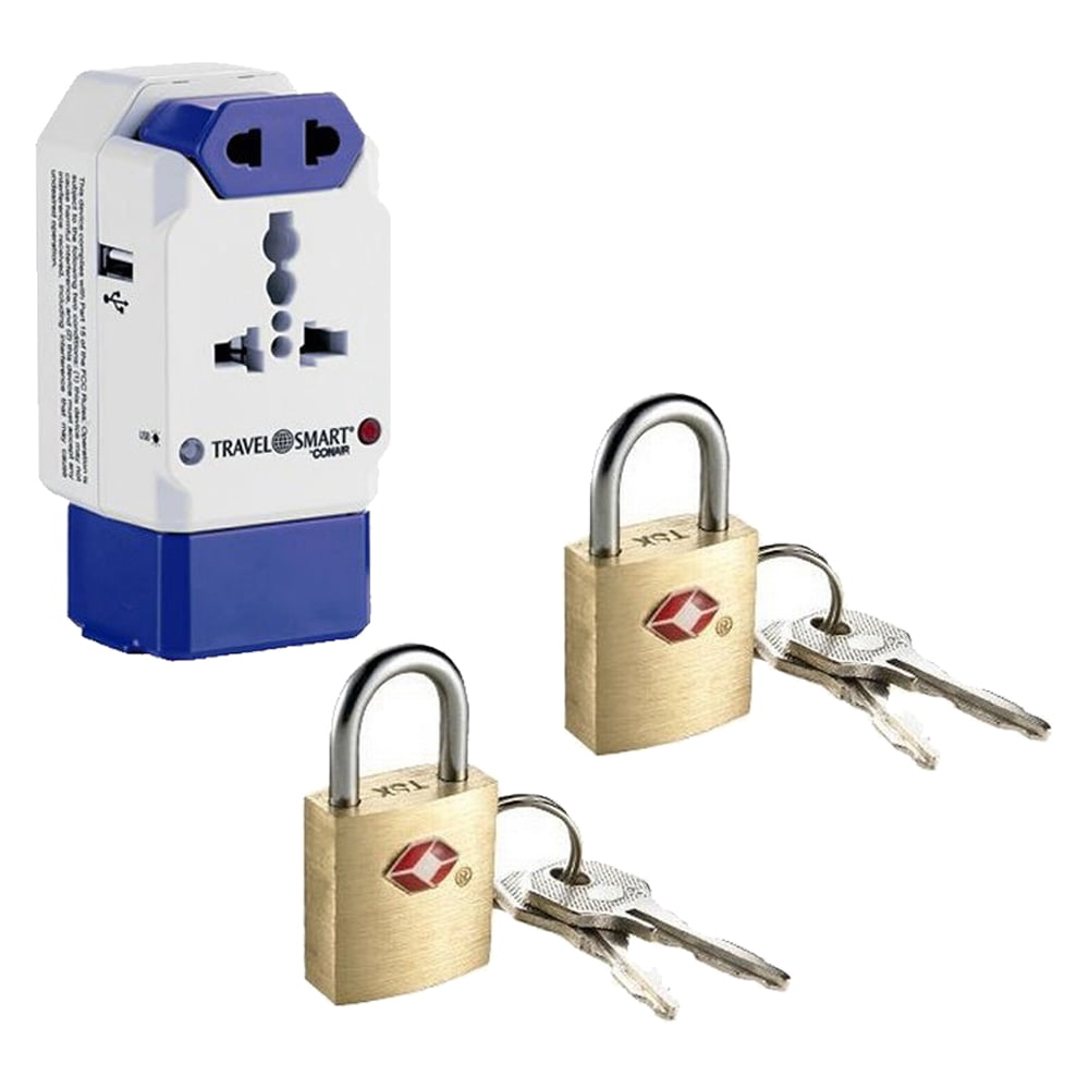 Travel Smart All-In-One USB 3 Outlets Adapter w/ 2 Travel ...