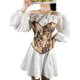 thumbnail image 3 of SAYOO Fajas para mujer Diseño estampado Gancho frontal Hebilla Correa con cordón en la espalda Slim Fit Push Up Shaper Tops SAYOO  Moda, 3 of 10