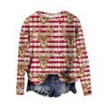thumbnail image 2 of Women's Sweaters Under $15 Strped Printed Casual Long Sleeve Ladies Loose Hoodless Sweater Blouse, 2 of 3