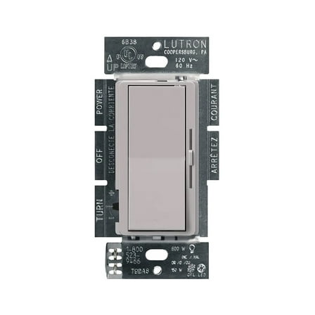 NOB-Lutron DVCL-153PR-GR 150W Single or 3-Way CFL/LED Halogen and Incandescent Digital Dimmer Gray