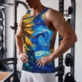 thumbnail image 5 of Gukieu Sunflower Starry Night Vibes Print Men's Quick Dry Fitness Vest, Round Neck Sleeveless Fitness Bodybuilding Top-4X-Large, 5 of 7
