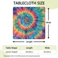 thumbnail image 2 of Colorful Rainbow Tie Dye Spiral Pattern Square Fitted Tablecloth with Elastic Edge,Square Table Cover,Washable Elastic Table Cover for Home Kitchen Party Decor 34"x34", 2 of 6