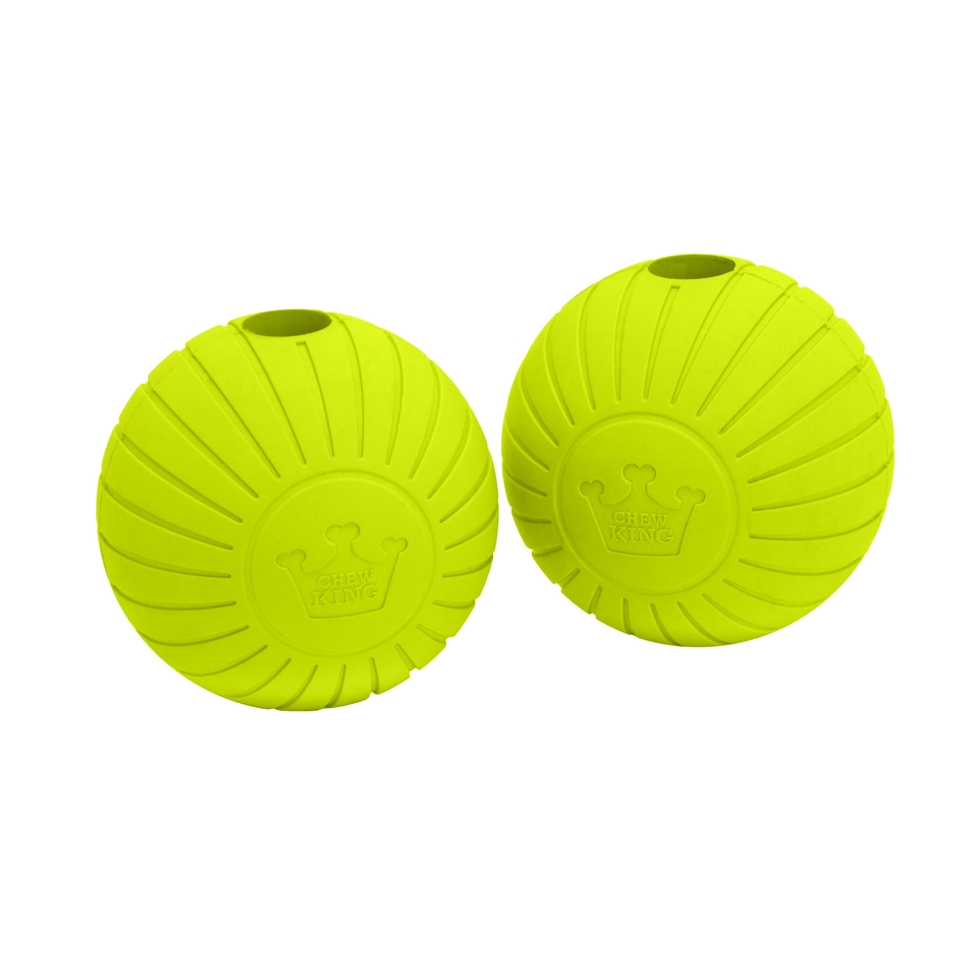 Chew King by Mammoth Supreme Extra Large Natural Rubber Dog Fetch Balls, Extra Durable 2.5” Dog Toy Balls, 2-Pack