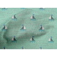 thumbnail image 4 of oneOone Cotton Poplin Fabric Waves & Sailboat Ocean Print Fabric by The Yard 56 Inch Wide, 4 of 4