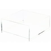 Plymor Clear Acrylic Square Open Top Merchandise Display Tray, 10" W x 10" D x 4" H (2 Pack)