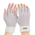 thumbnail image 2 of Thermal Fingerless Gloves for Women Warm Knit Half Finger Design for Running and Outdoor Activities, 2 of 9