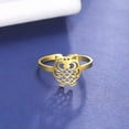 thumbnail image 3 of Cartoon Night Owl Rings Stainless Steel Animal Jewelry Open Finger Ring Gift, 3 of 9