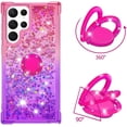 thumbnail image 2 of Glitter Case for Samsung Galaxy S23 Ultra (Not S23, Bling Sparkle Colorful Gradient Quicksand Waterfall Soft TPU Liquid Case Cover with Ring Stand for Samsung S23 Ultra LSJB-Pink Purple, 2 of 14