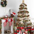thumbnail image 5 of LQQBOX 50 Ft Christmas Red and Green Tinsel Garland Xmas Tree Decorations Christmas Metallic Twist Garland Ceiling Hanging Decorations for New Year Party Birthday Holiday Indoor Outdoor Supplies, 5 of 7