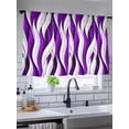thumbnail image 5 of Sheer Curtains 54 Inch Length, Purple White Moire Semi Sheer Curtains Light Filtering Window Treatment, Modern Abstract Art Privacy Voile Drapes for Living Room Bedroom 52x54 Inch, 5 of 7