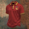 thumbnail image 2 of Mens Polos Shirts Italian Short Sleeve Classic Versatile Business Clothes for Men,Red,XL, 2 of 3