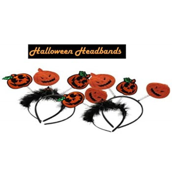 dazzling toys Halloween Pumpkin Design Headbands | 4 Pumpkin Headbands | Halloween