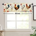 thumbnail image 3 of Rod Pocket Polyester kitchen Curtain Valances for Windows With Rooster And Floral Design For Indoor Living Room Bedroom Kitchen Decoration 54x18 inch, 3 of 5
