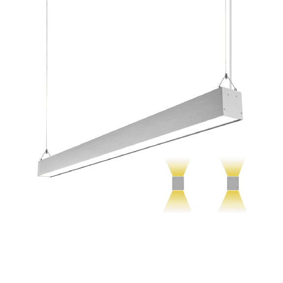LED 4FT Architectural Linear Strip Light Up 15W Down 35W 3000K-4000K-5000K White Linkable Dimmable UL & DLC Premium Listed (MES)