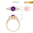 thumbnail image 4 of ANGARA Natural 0.8 Ct. Amethyst with Diamond Classic Ring in 14K Rose Gold for Women (Ring Size: 10), 4 of 9