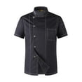 thumbnail image 1 of maskred Stay Cool And Professional Short Sleeve Chef Uniforms Black Durable Chef Jacket black m 1Set, 1 of 6