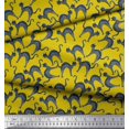 thumbnail image 2 of Soimoi Yellow polyester Crepe Fabric Cat Animal Print Fabric by the Yard 52 Inch Wide, 2 of 3