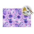 thumbnail image 4 of YFYANG Washable Heat-Resistant Placemats, 70% PVC/30% Polyester, Purple Watercolor Floral Pattern Kitchen Table Mat, 12" x 18" 1 Pcs, 4 of 6