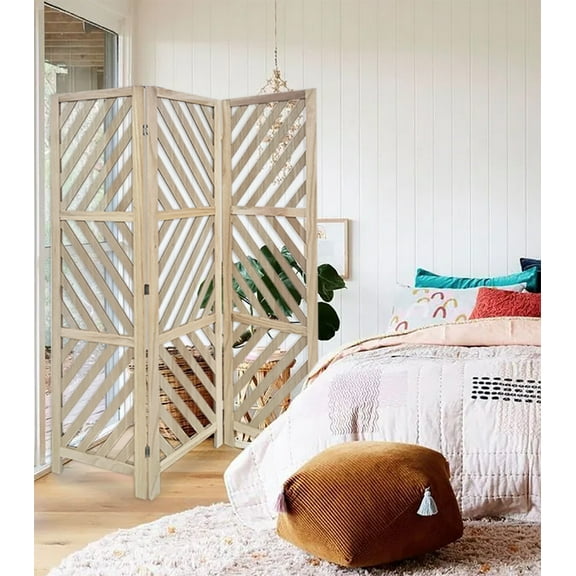 3 Panel Room Divider with Tropical leaf